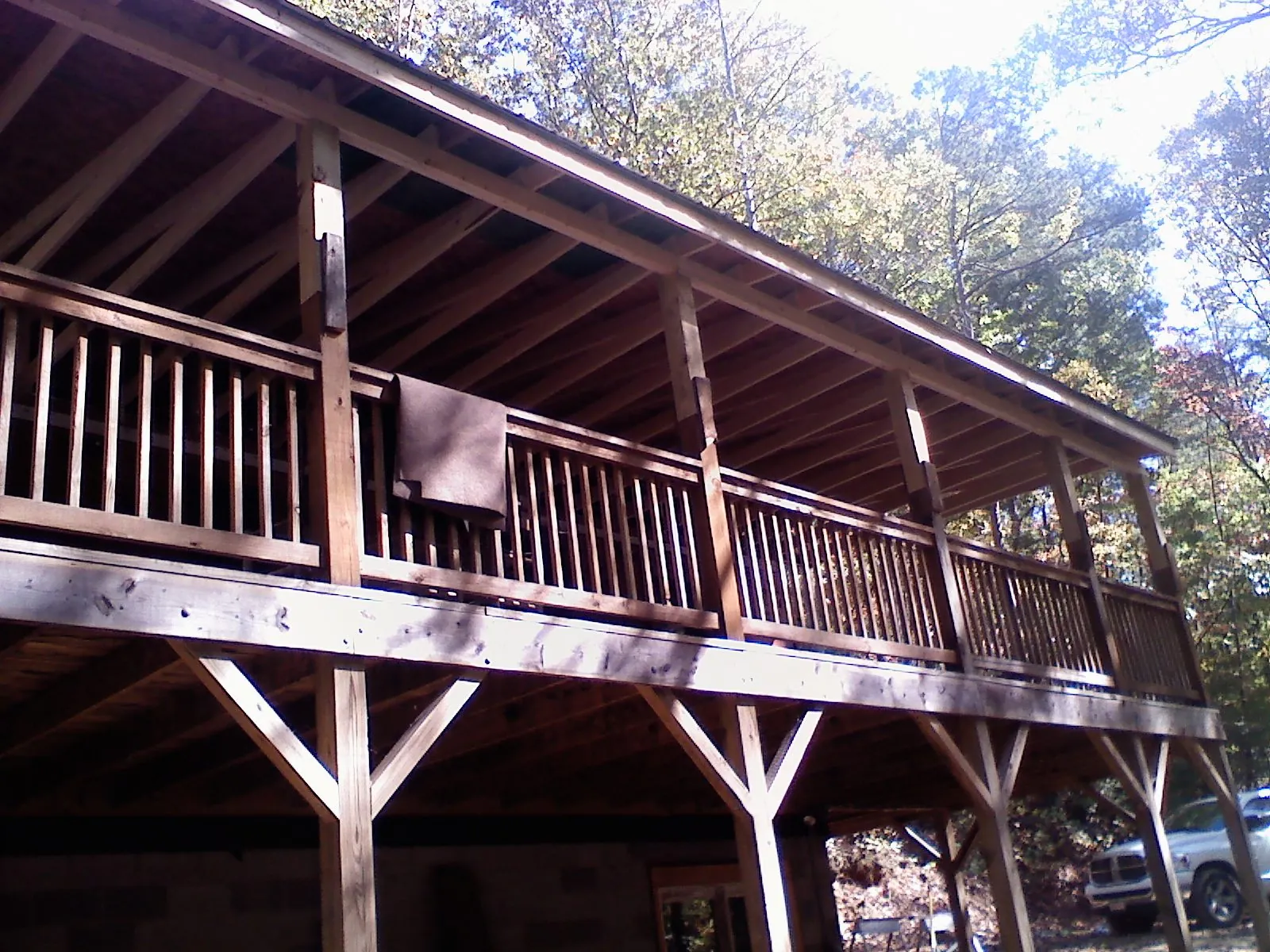 Timber framing under a new elevated porch and deck — Roof Leak Repair in Lebanon by Roofing Brothers
